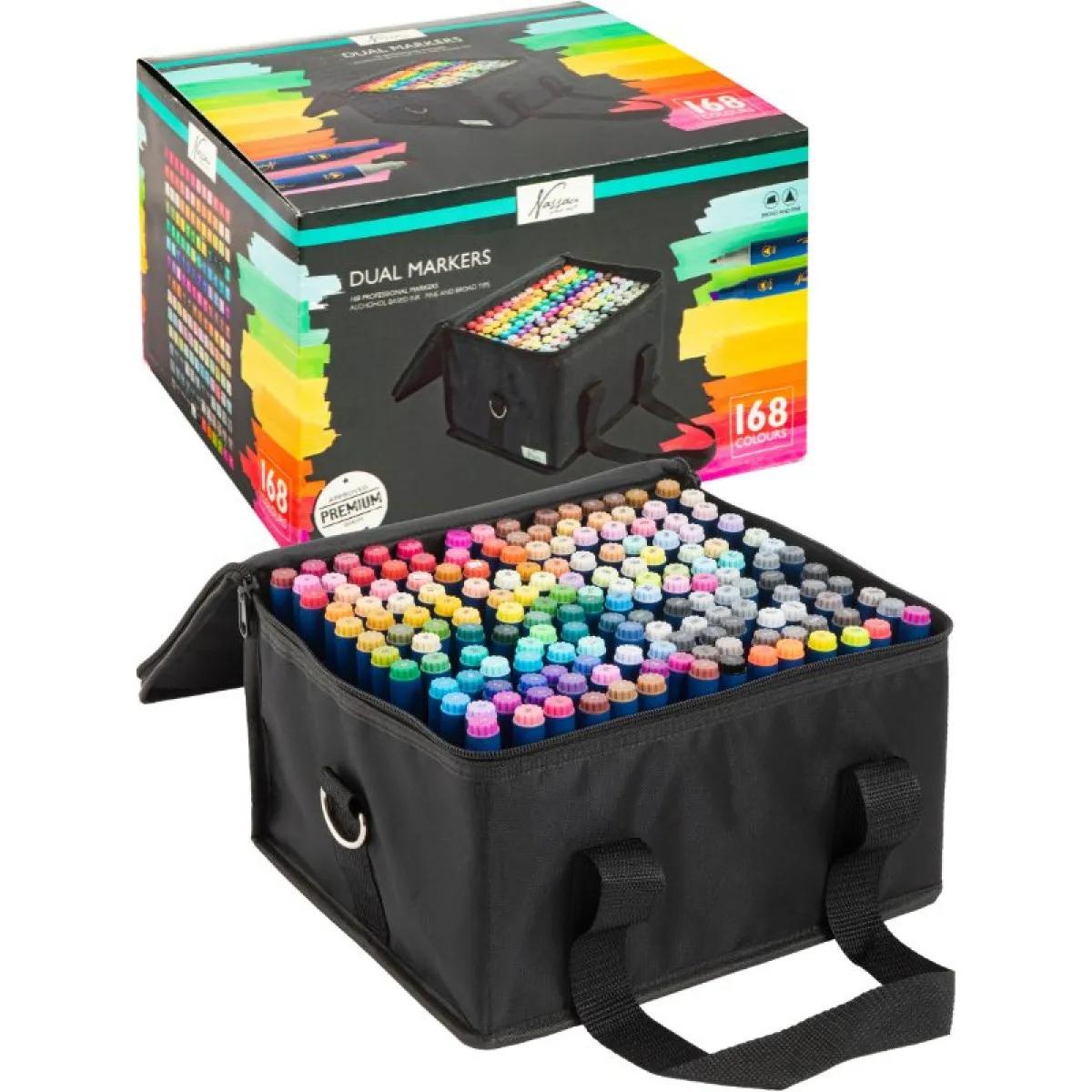 Set dvostranih markera NASSAU 168 komada 