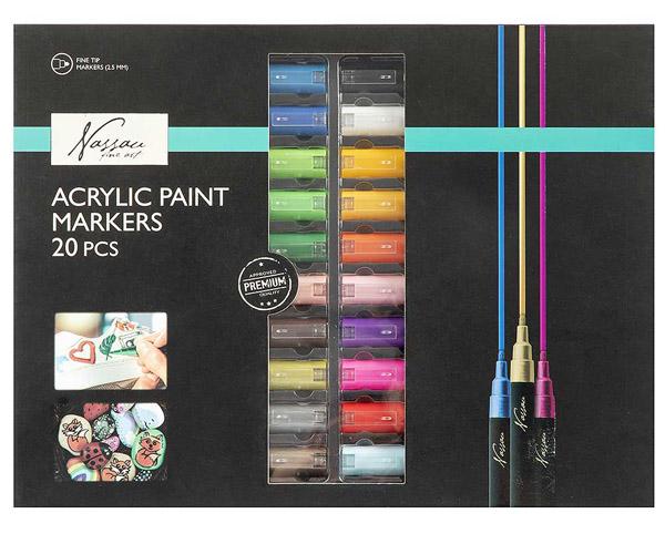 Set akrilnih markera NASSAU -20komada 