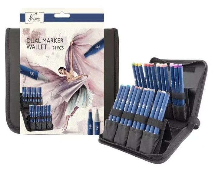 Set 24 dupla markera u futroli 