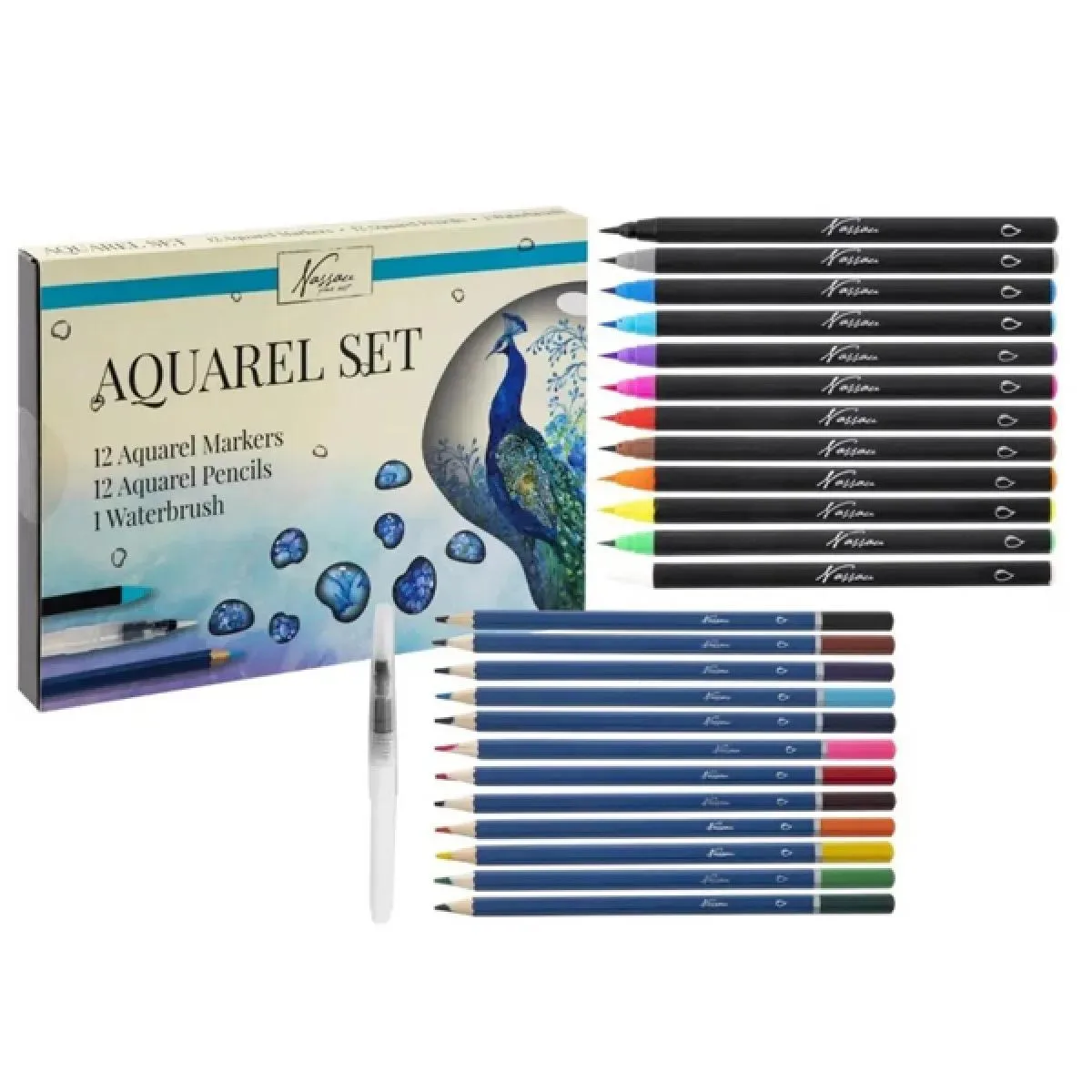 Akvarel set, 25 kom (akvarel boje i markeri) 