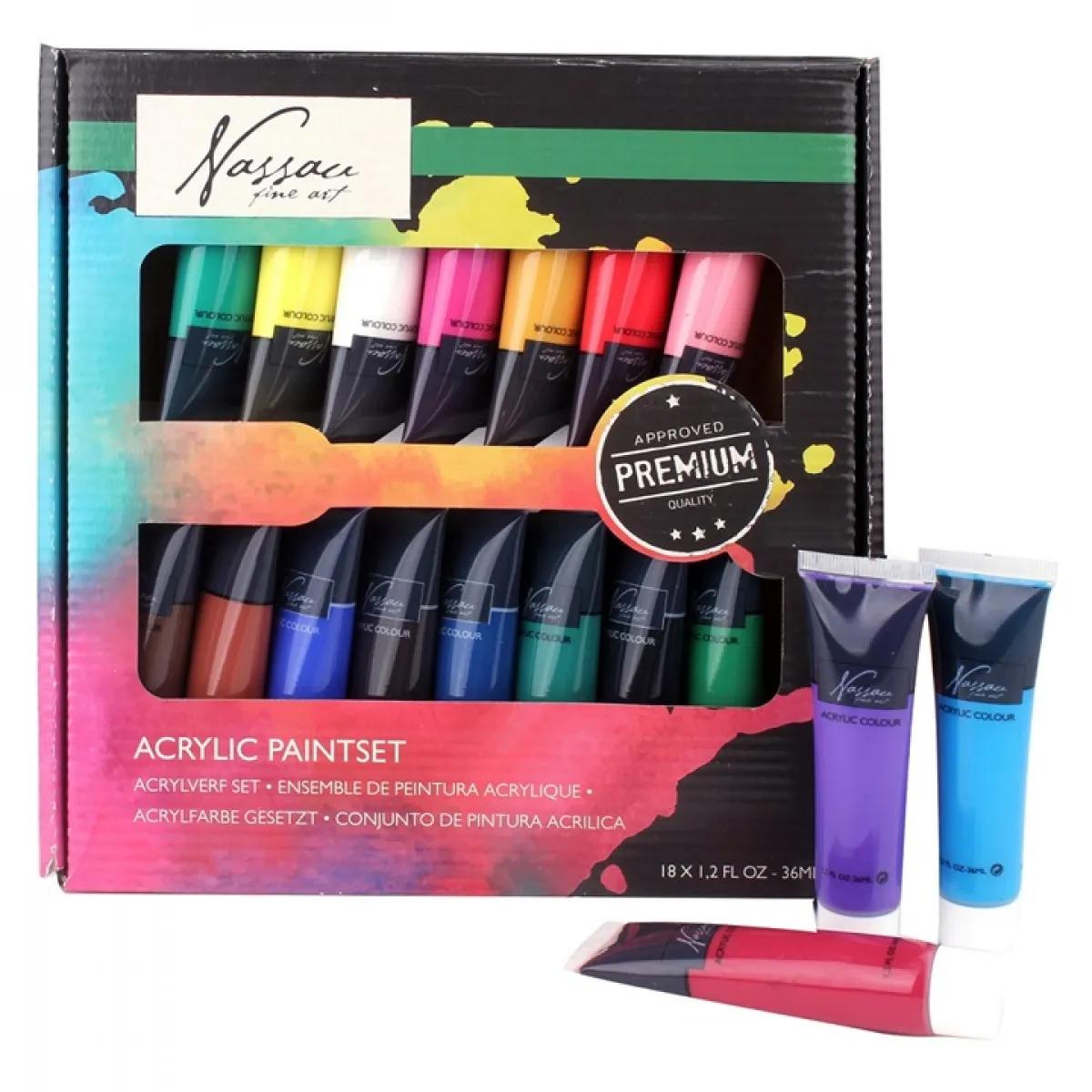 Set akrilnih boja NISSAU 18x36ml 