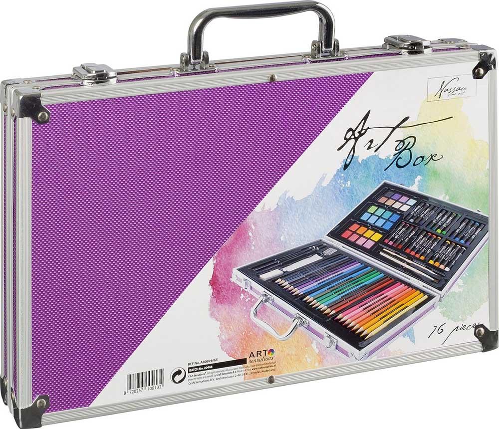 Set za crtanje u metalnoj kutiji NASSAU 79 kom, 36x23cm 