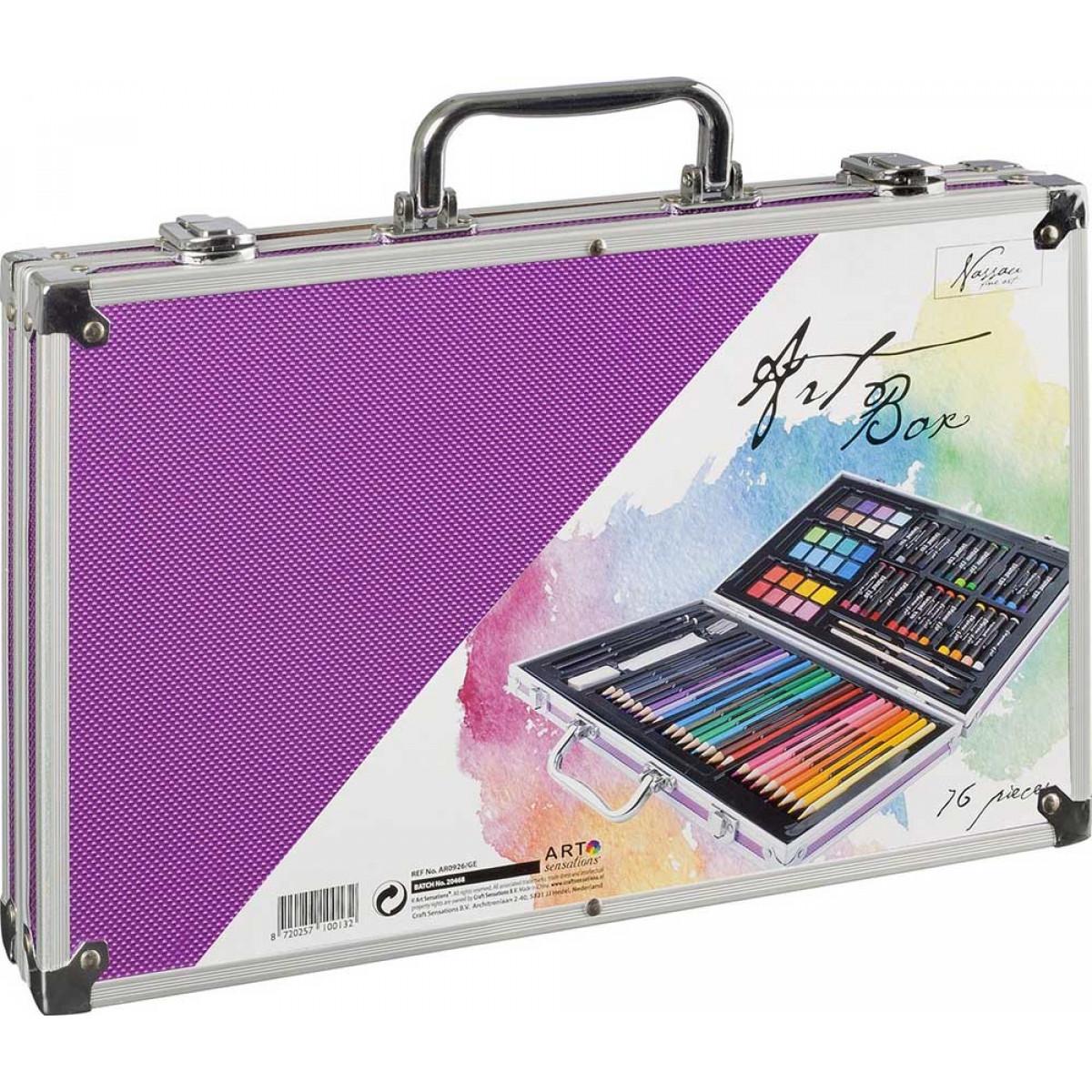 Set za crtanje u metalnoj kutiji NASSAU 79 kom, 36x23cm 