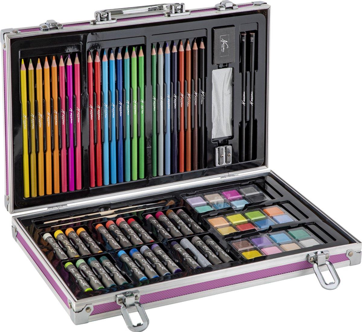 Set za crtanje u metalnoj kutiji NASSAU 79 kom, 36x23cm 