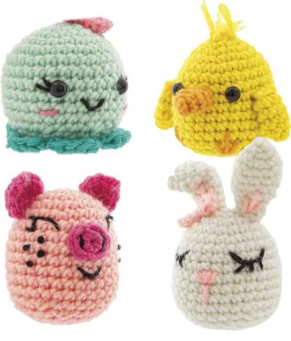 Kreativni set za heklanje PRASE, ZEKA, PILE, OKTOPOD 