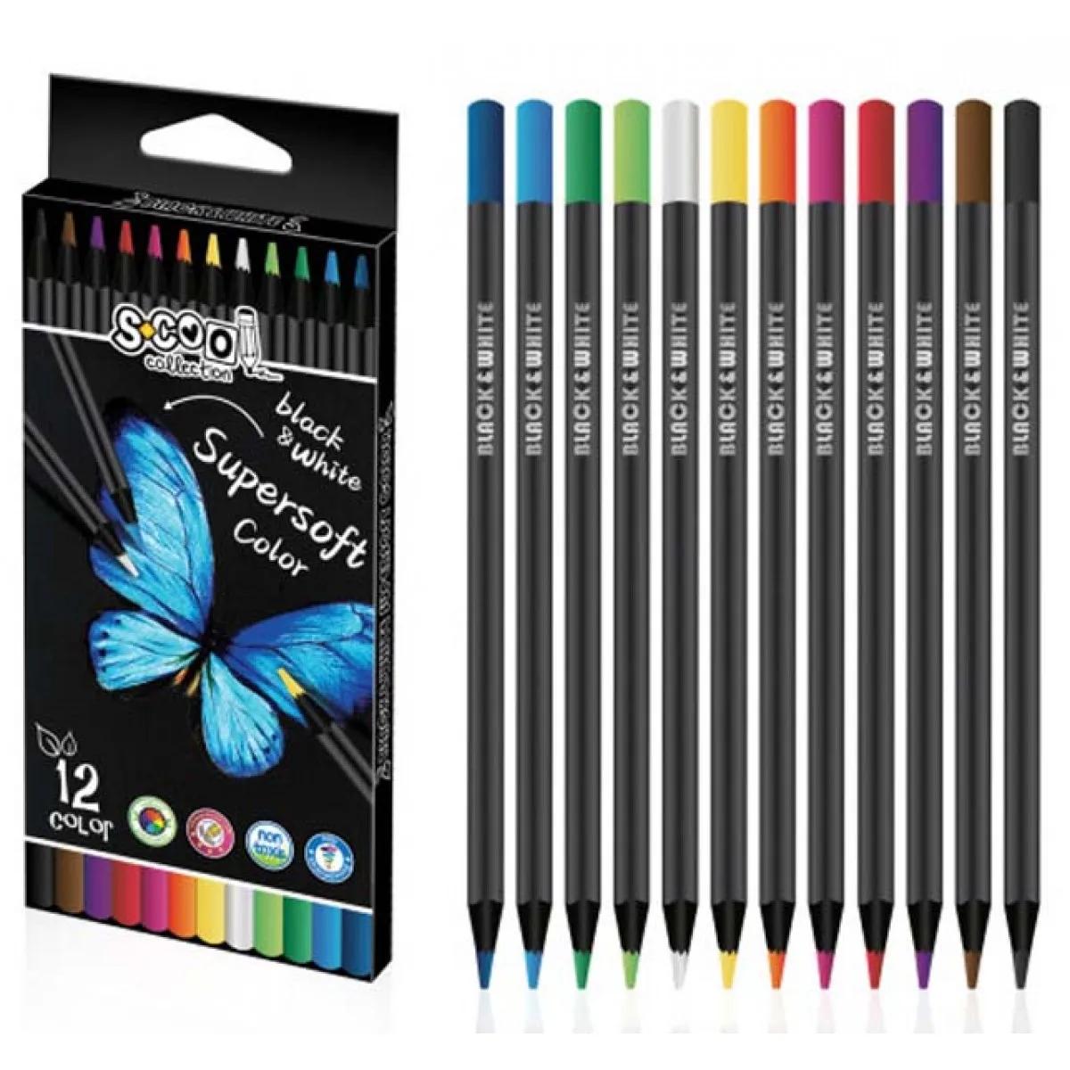 Drvene bojice SUPER SOFT BLACK WOOD 1/12 