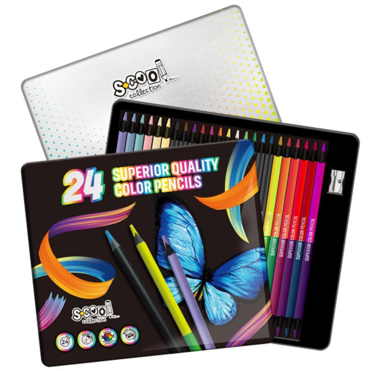 Drvene bojice u metalnoj kutiji SOFT BLACK WOOD 1/24 