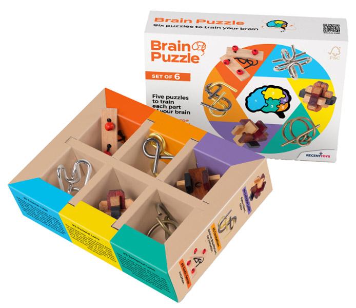 IQ puzzle BRAIN PUZZLE SET OF 6 