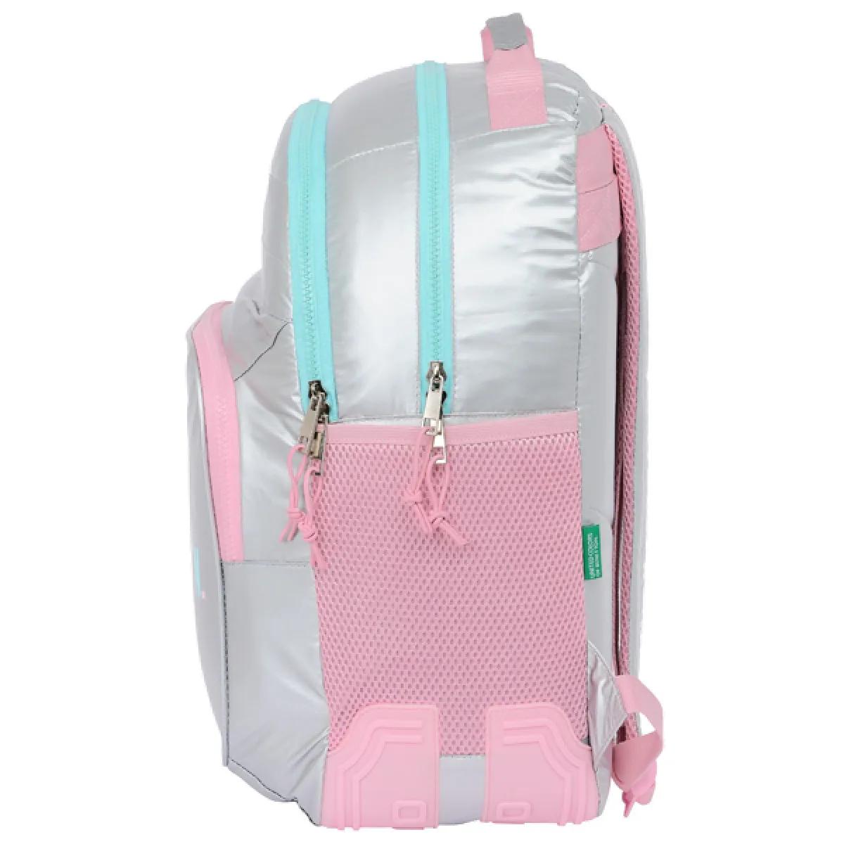 BENETTON ranac školski sa dve pregrade  SILVER 