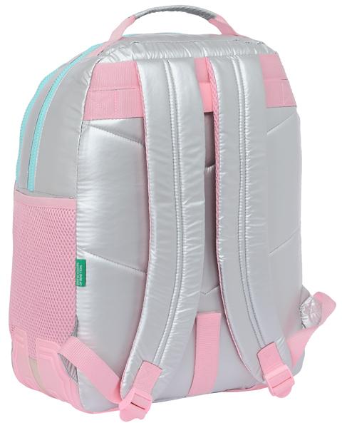 BENETTON ranac školski sa dve pregrade  SILVER 
