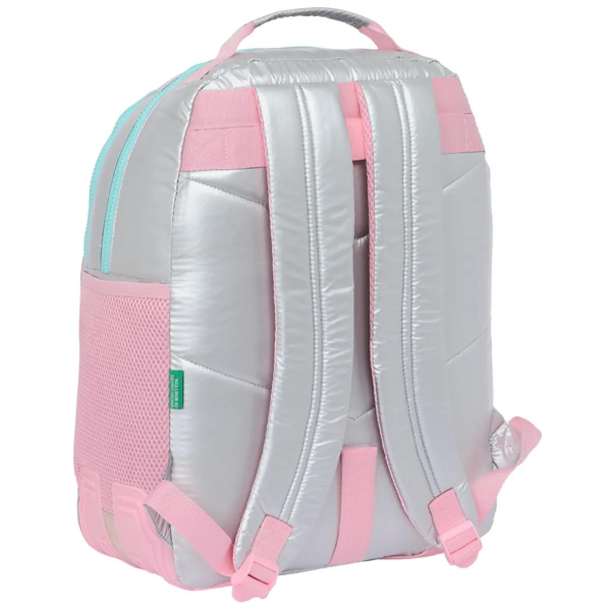 BENETTON ranac školski sa dve pregrade  SILVER 