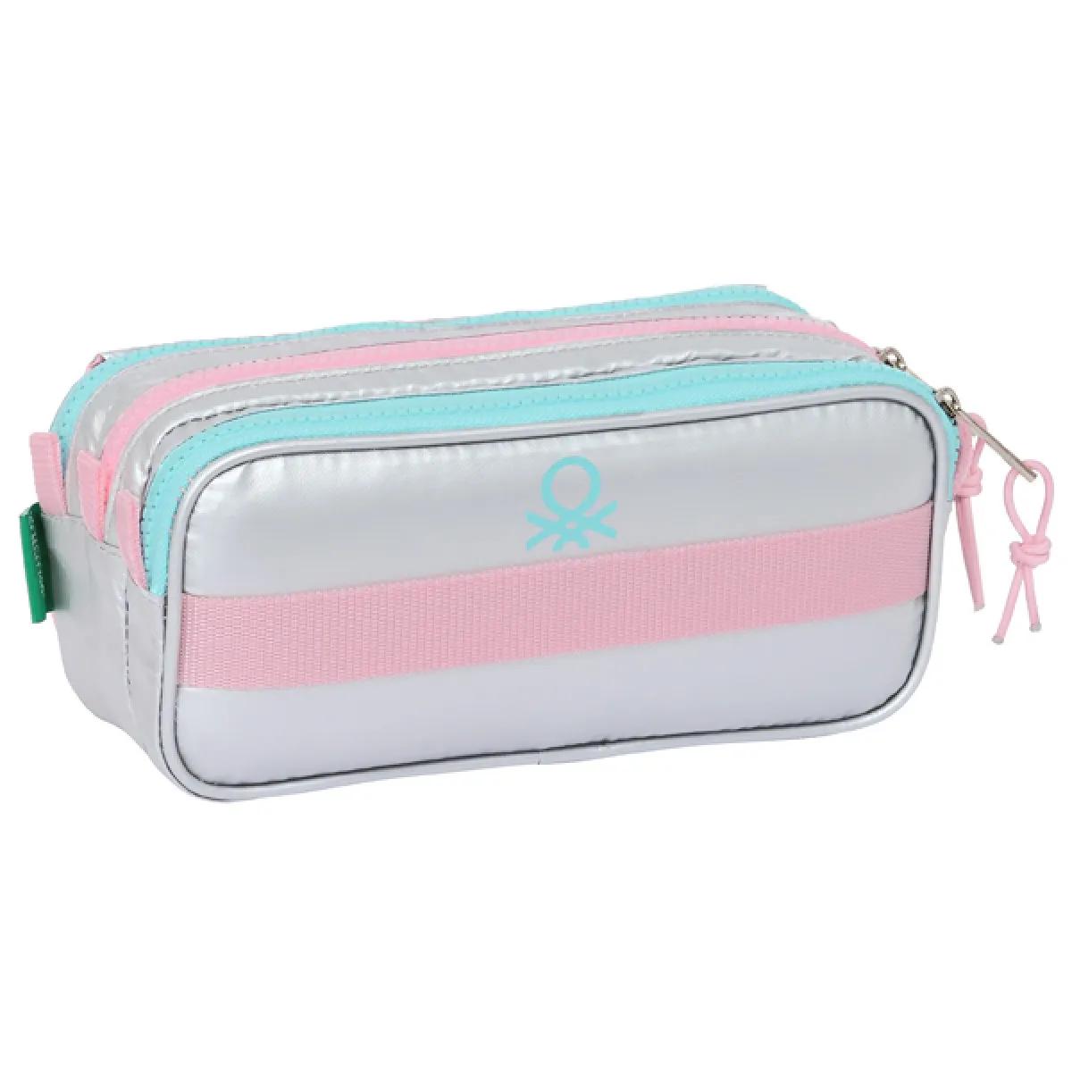 BENETTON pernica prazna sa tri pregrade  SILVER 