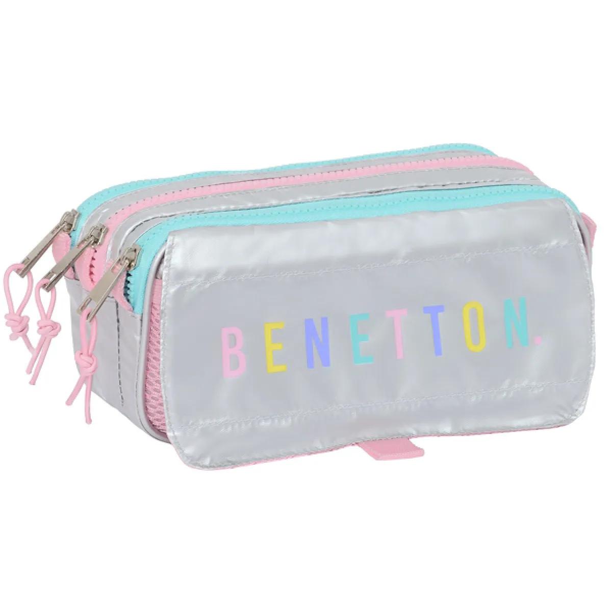 BENETTON pernica prazna sa tri pregrade  SILVER 