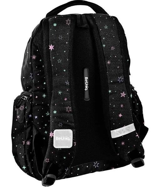 Ranac školski BEUNIQ CRNI - ROZE ZVEZDICE 