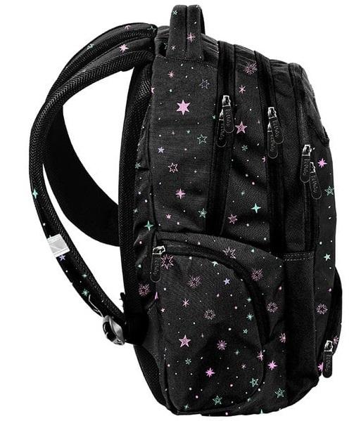 Ranac školski BEUNIQ CRNI - ROZE ZVEZDICE 
