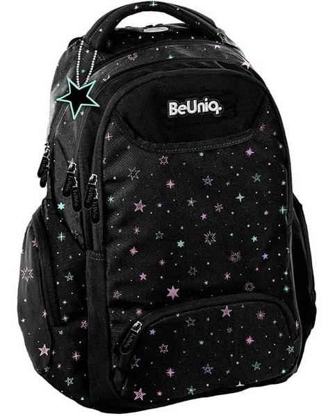 Ranac školski BEUNIQ CRNI - ROZE ZVEZDICE 