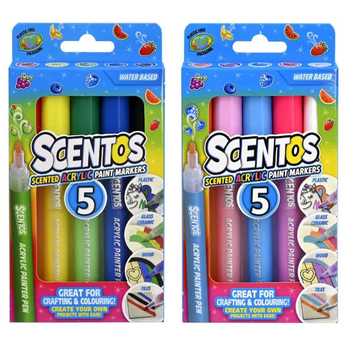 Mirisljavi markeri - pet akrilnih boja SCENTOS 