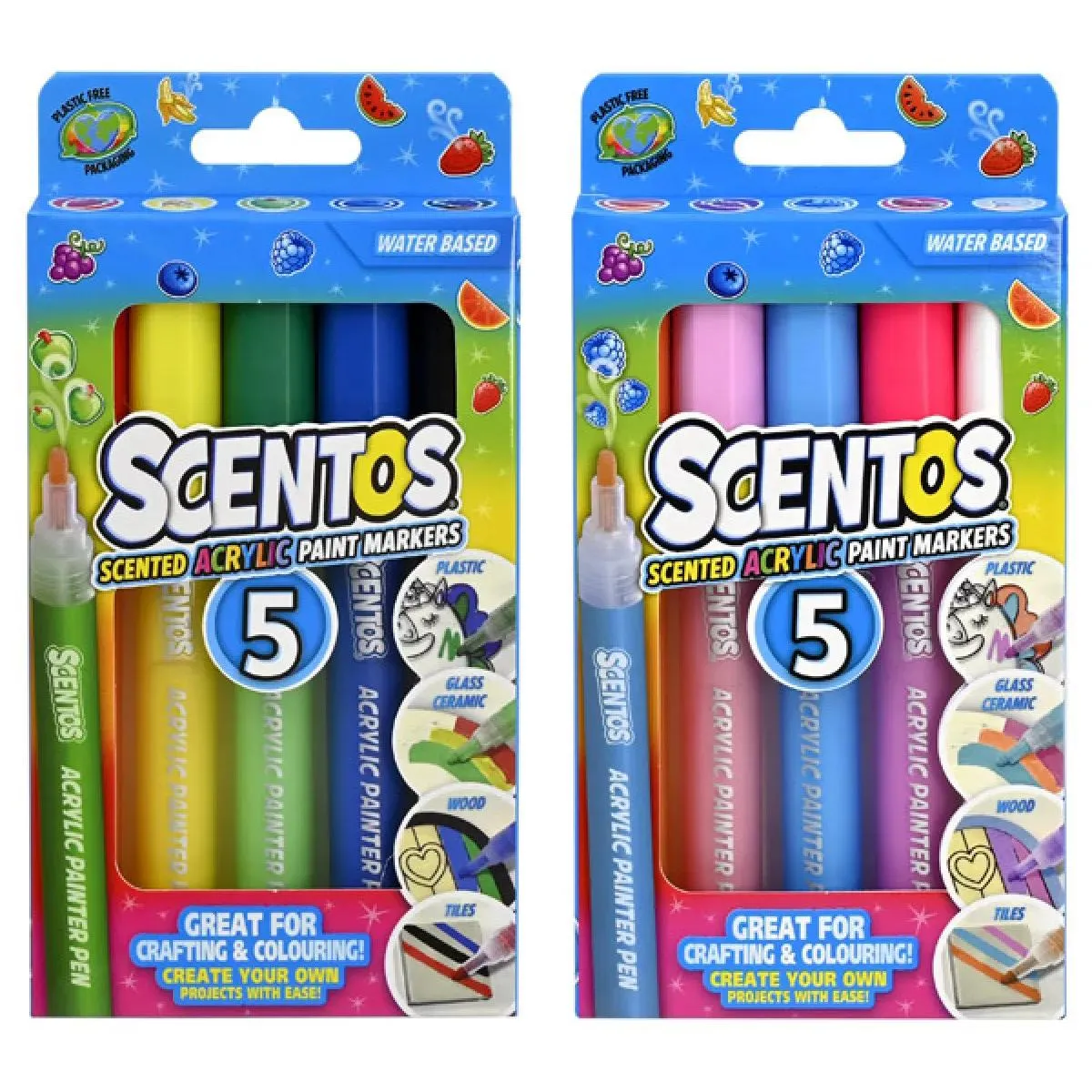Mirisljavi markeri - pet akrilnih boja SCENTOS 