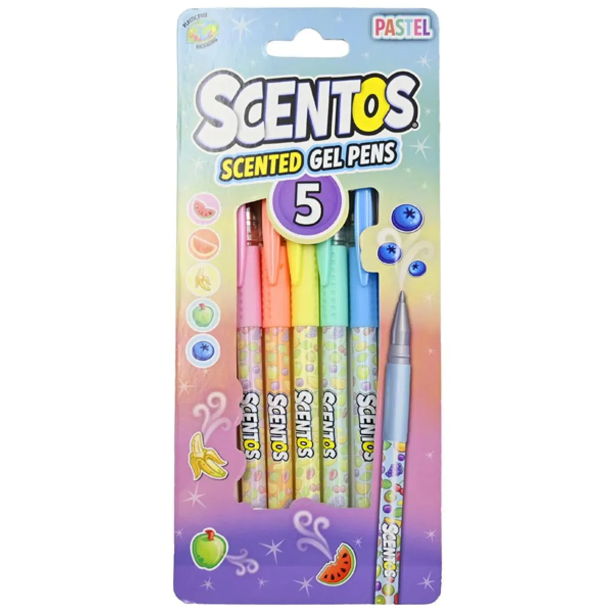 Set pet mirisljavih gel olovaka SCENTOS PASTEL 