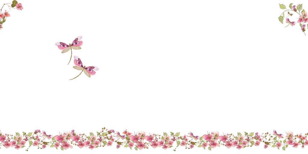 Čestitka DRAGONFLY & FLOWERS 