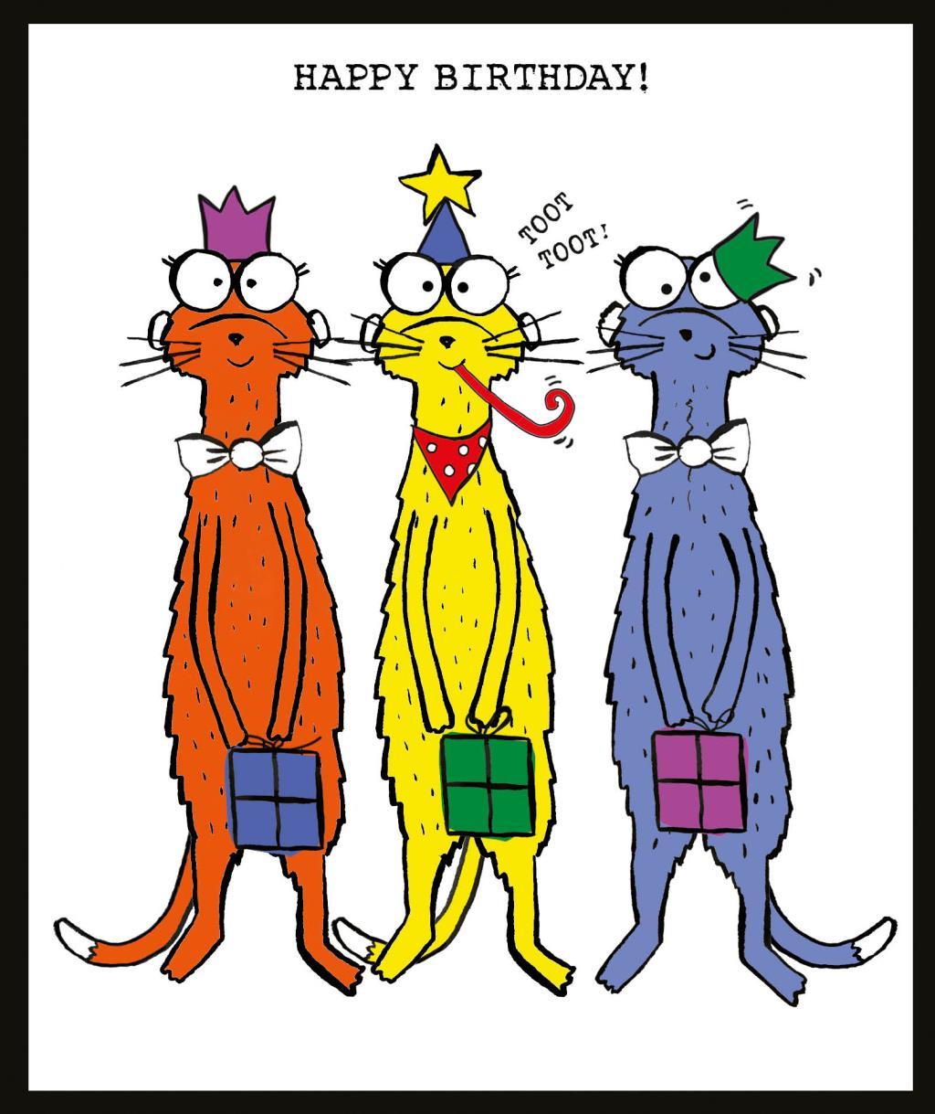Rođendanska čestitka THREE MEERCATS 