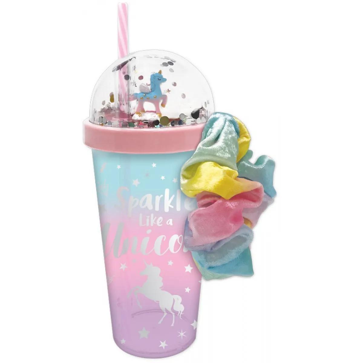 Plastična čaša sa slamkom JEDNOROG 