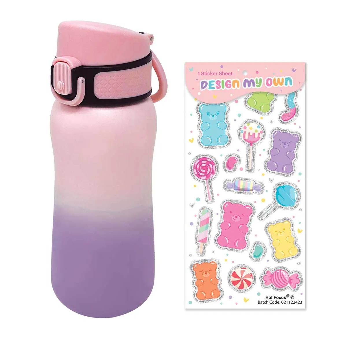 Metalna flašica za vodu sa stikerima DESIGN MY OWN Sweet 