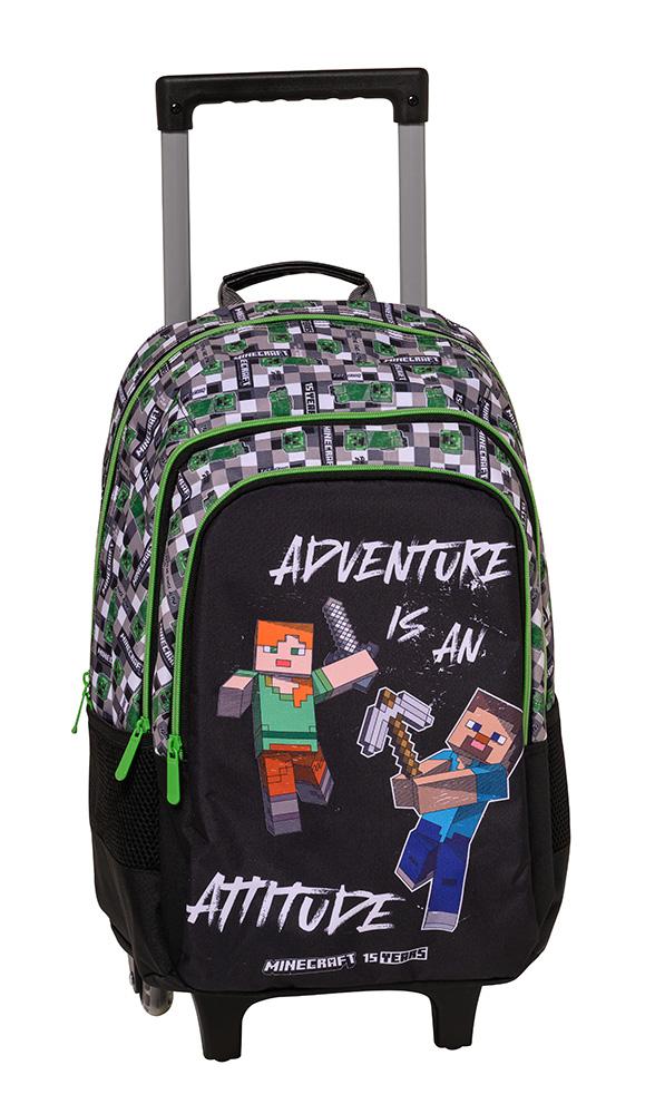 Ranac sa točkićima i poklon pernicom MINECRAFT 