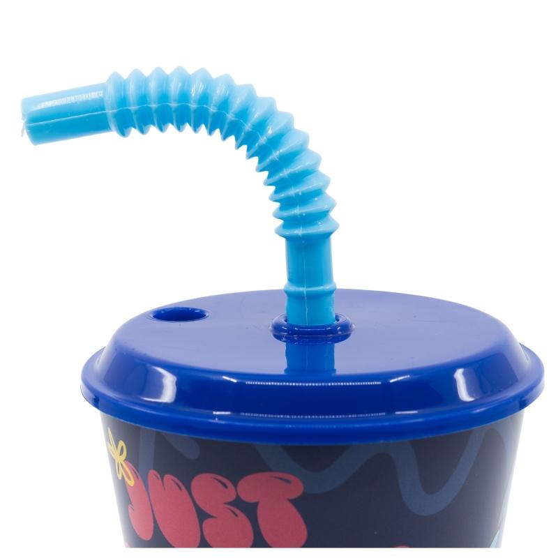 Plastična čaša sa slamčicom STITCH PALMS 