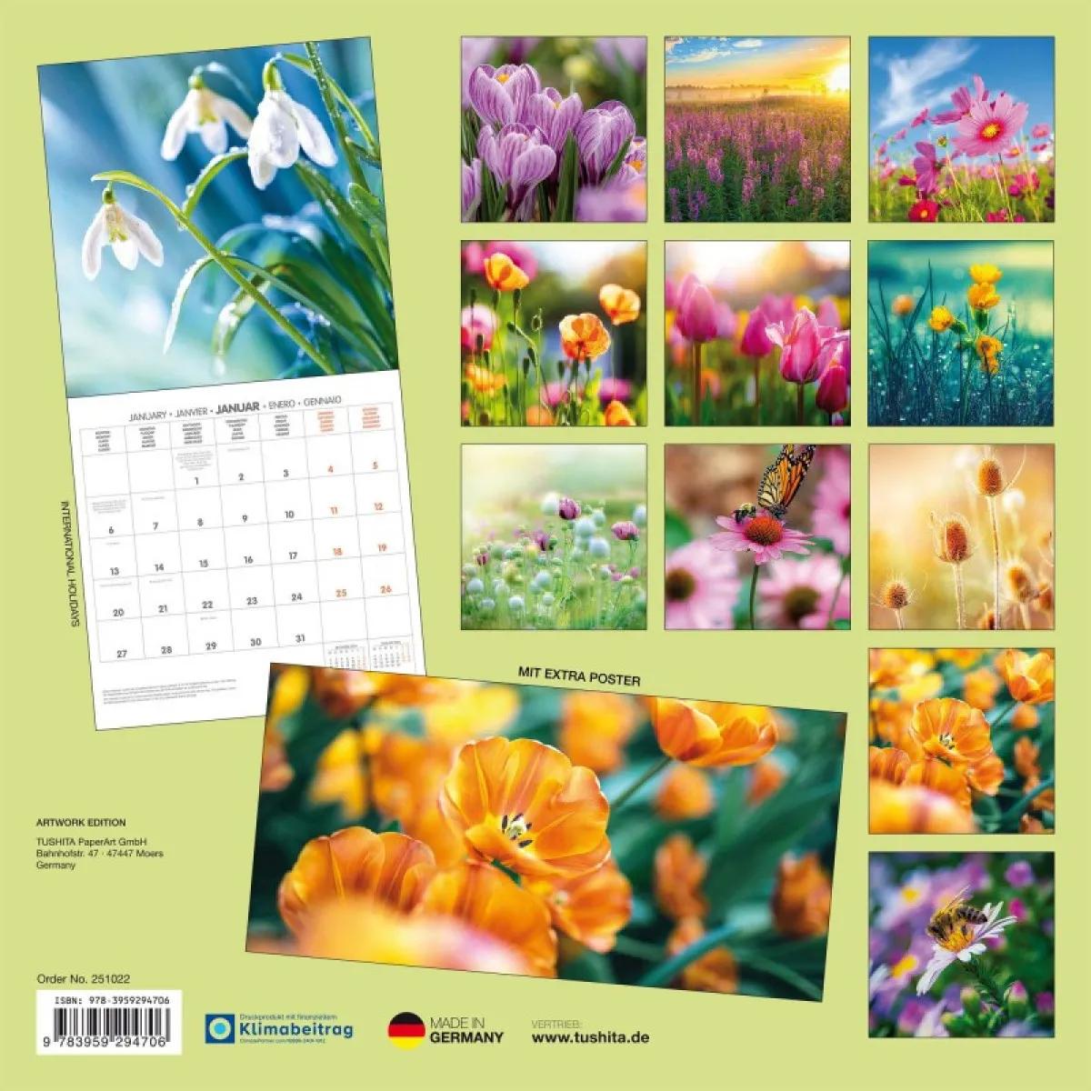 Zidni kalendar FLOWERS 2025 - | Knjižare Vulkan