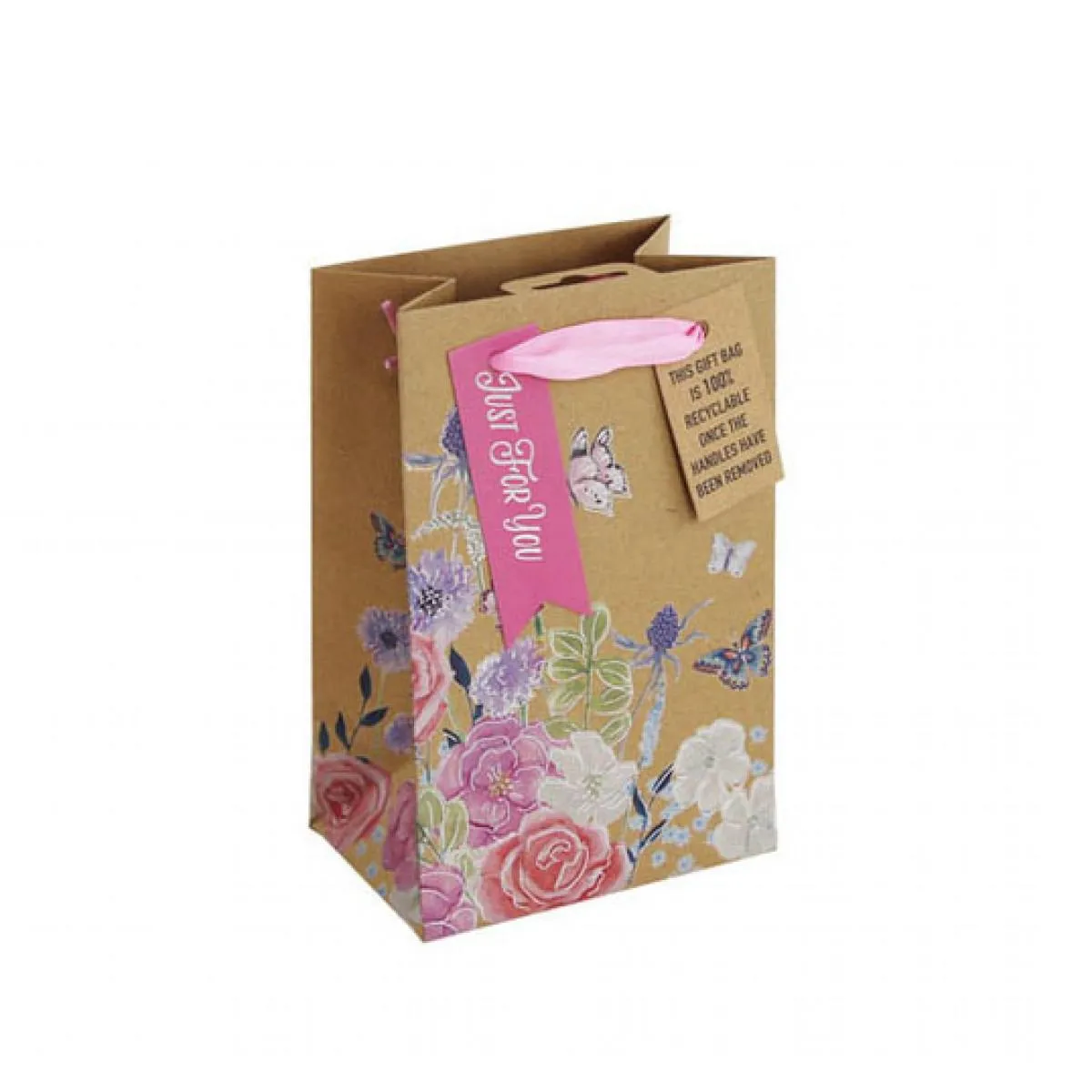 Ukrasna papirna kesa BUTTERFLY FLORAL S 