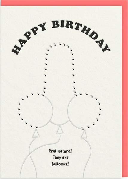 Rođendanska čestitka DOT TO DOT MATURE BALLOONS 