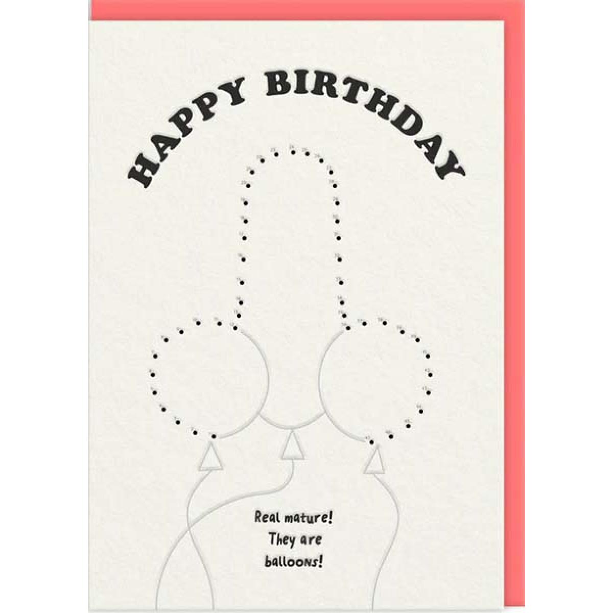 Rođendanska čestitka DOT TO DOT MATURE BALLOONS 