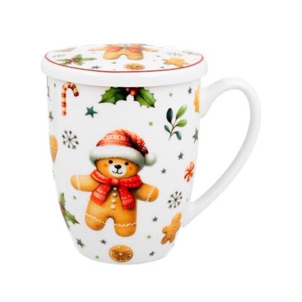 Novogodišnja šolja sa poklopcem i infuzerom CHRISTMAS CUTIES 