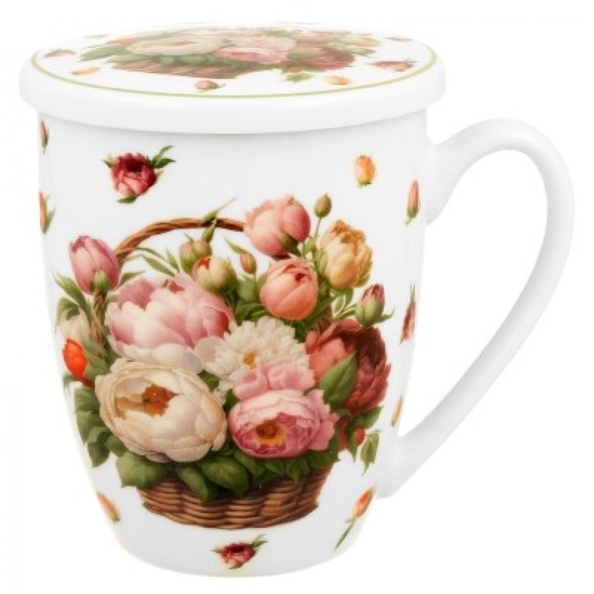 Šolja sa infuzerom BASKET OF FLOWERS - PEONIES 430ml 