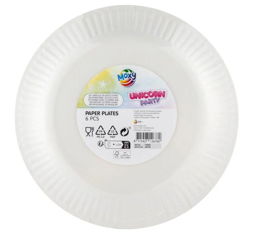 Rođendanski tanjiri 23cm UNICORN 6 kom 