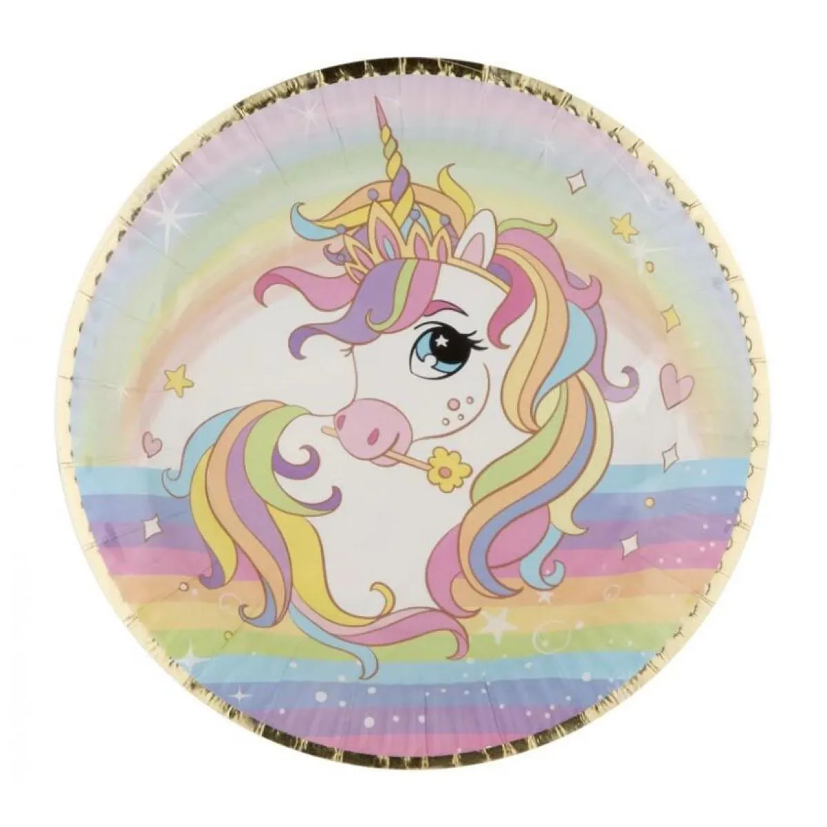 Rođendanski tanjiri 23cm UNICORN 6 kom 