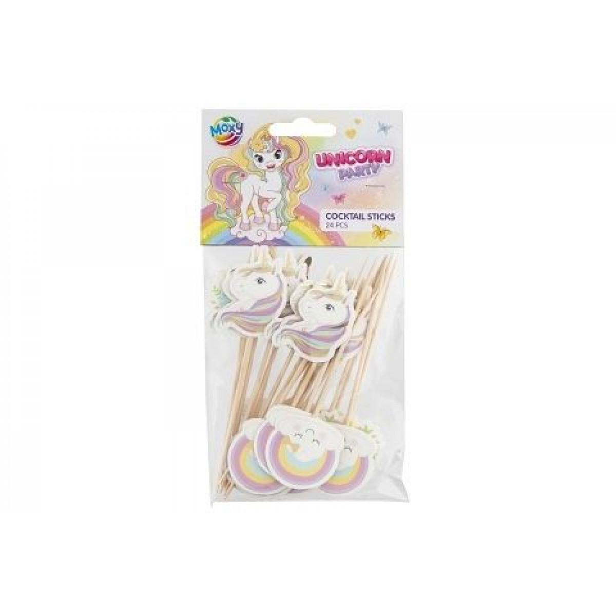 Rođendanski štapići za dekoraciju pića 10 cm UNICORN 24 kom 