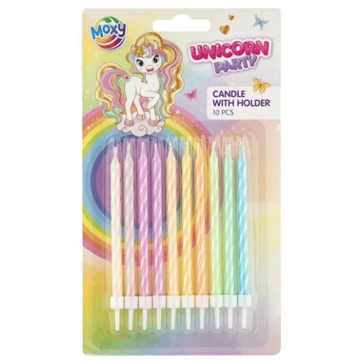 Rođendanske svećice 8 cm UNICORN 10 kom 