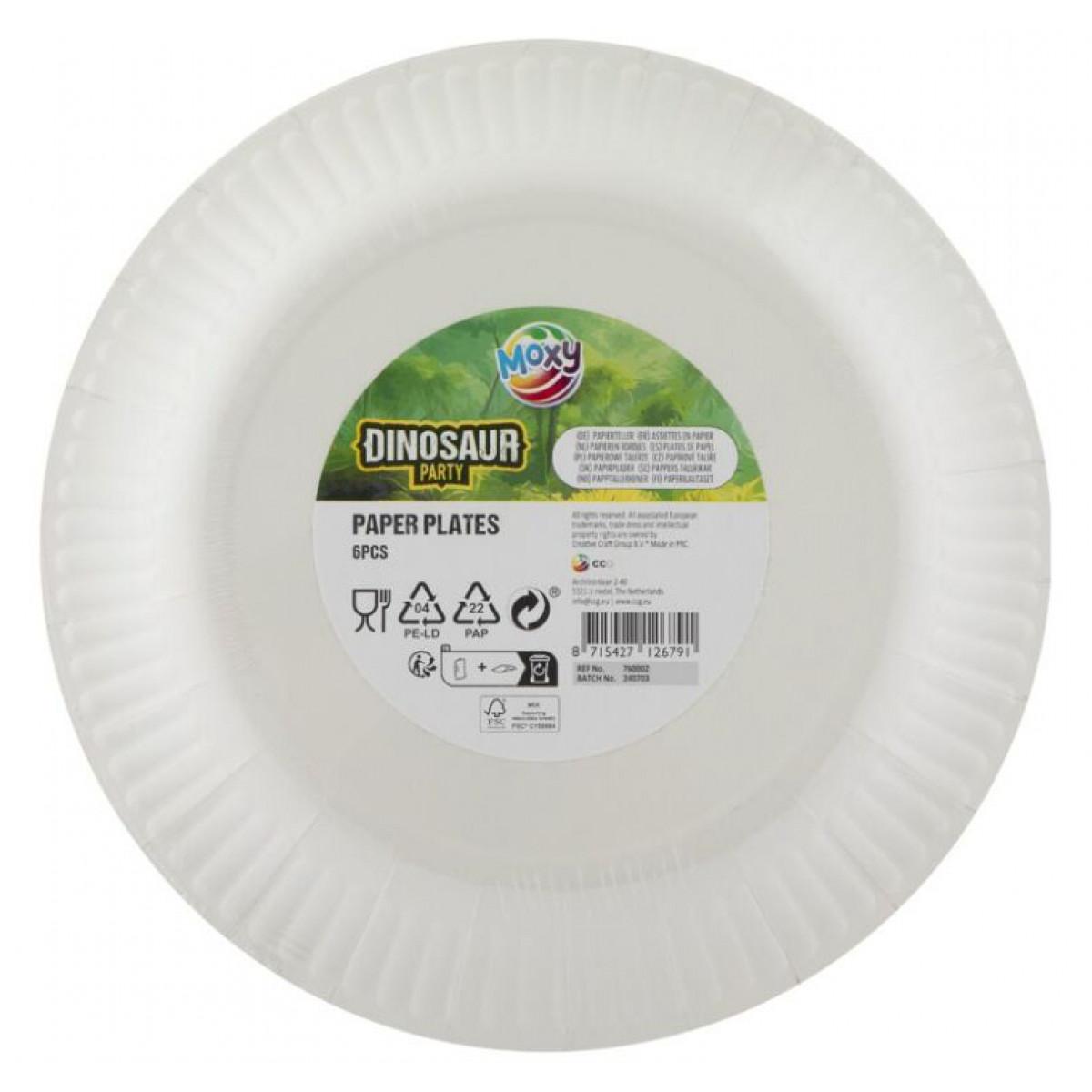 Rođendanski tanjiri 23cm DINO 6 kom 