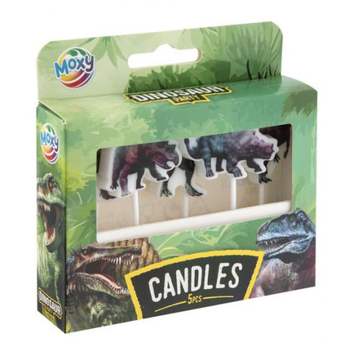Rođendanske svećice 7 cm DINO PARTY 5 kom 