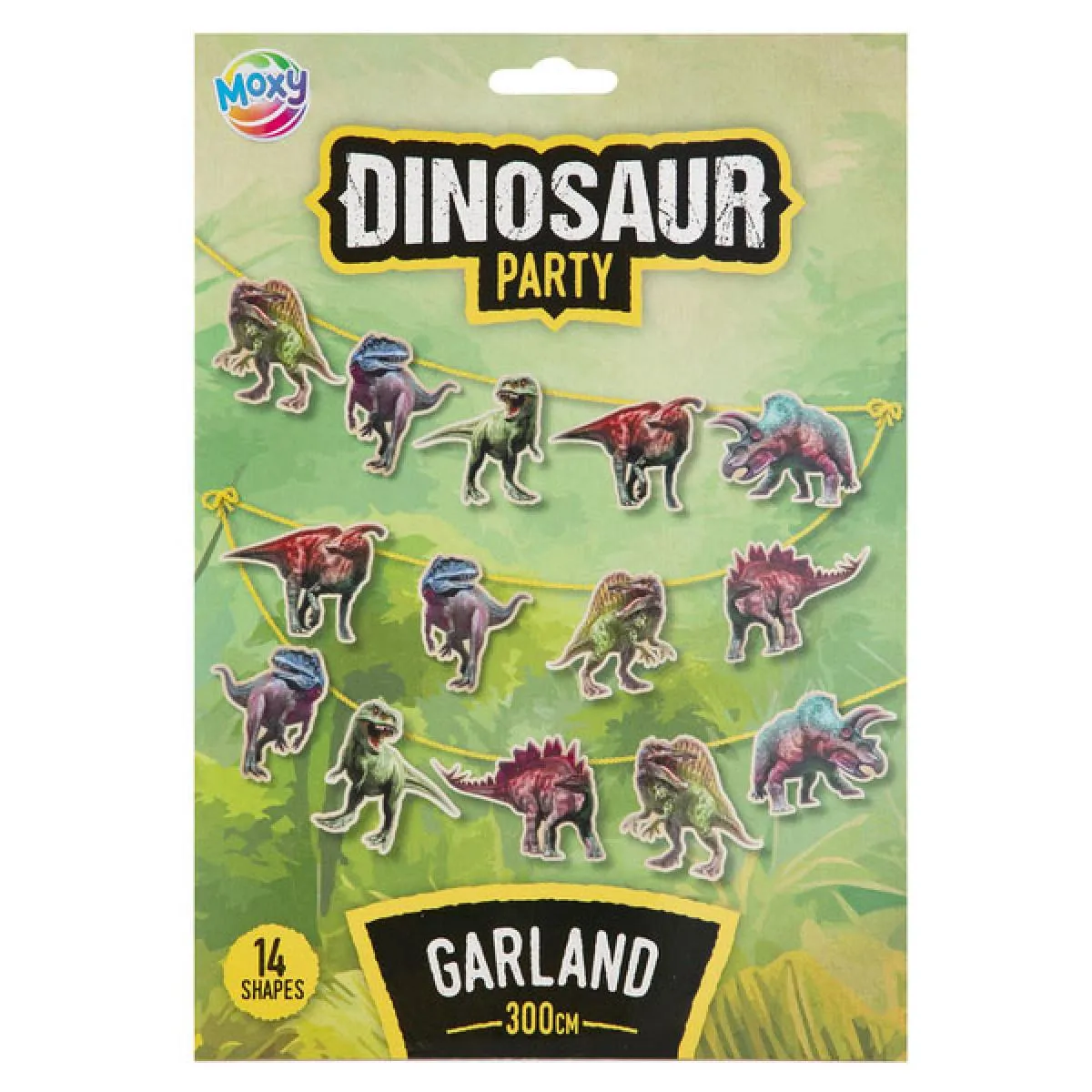 Rođendanska dekoracija - girlanda 3m DINO 14 zastavica 