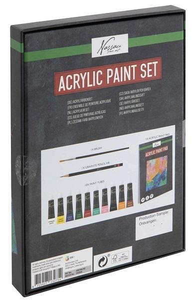 Set akrilnih boja i podloga 