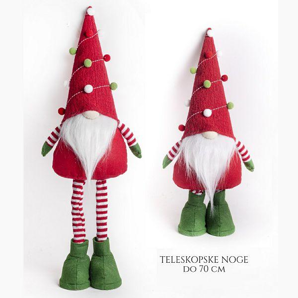 Novogodišnji ukras PATULJAK SA  DUGIM NOGAMA 70cm 