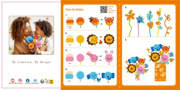 Kreativni set POM POM BUKET - ŽIVOTINJE 