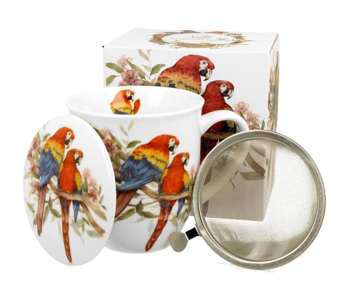 Šolja za čaj sa infuzerom BIRD'S WORLD - SCARLET MACAWS 400ml 