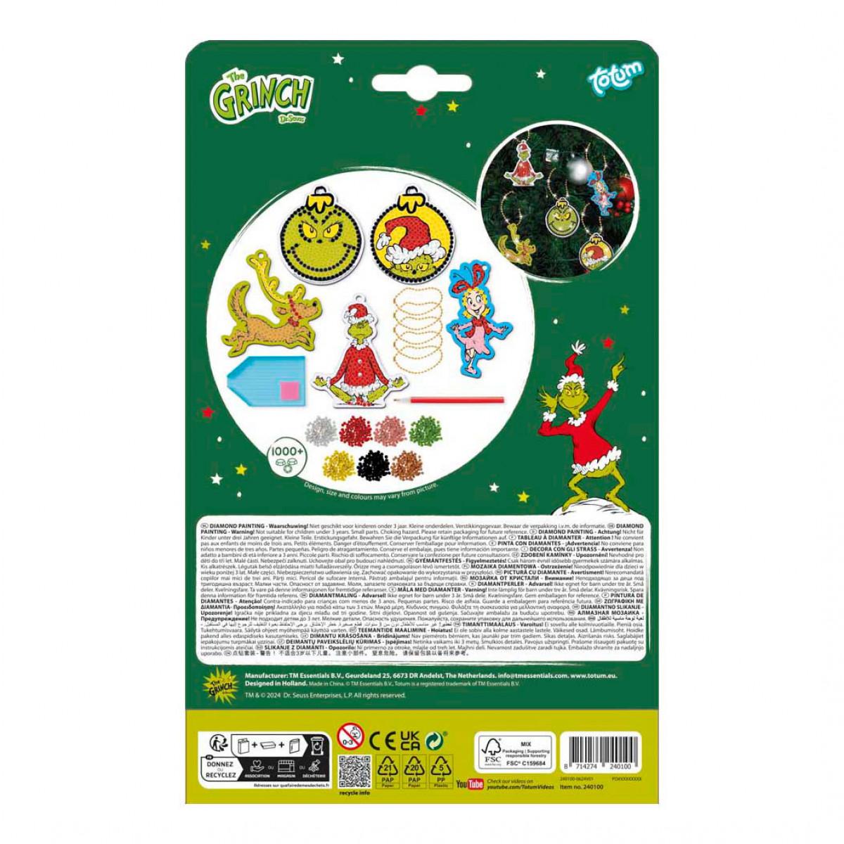 Kreativni set, novogodišnji ukrasi GRINCH DIAMOND PAINT 