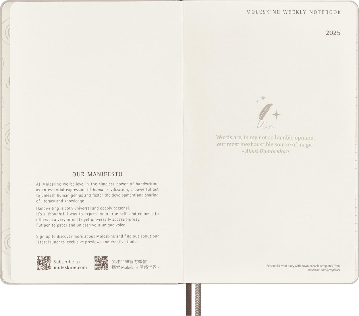 Datumirana (nedeljna) beležnica 2025 MOLESKINE WINGARDIUM Harry Potter 