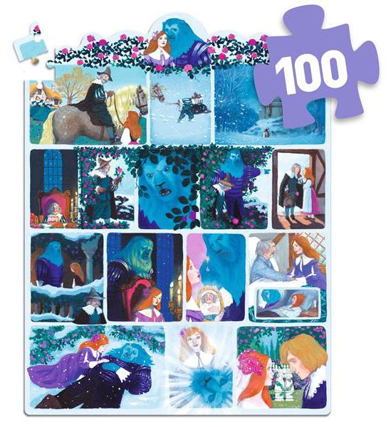 Puzzle za decu LEPOTICA I ZVER 100kom 