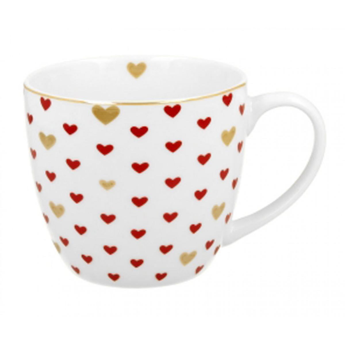 Šolja CRVENA I ZLATNA SRCA 460ml 